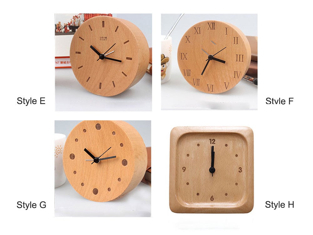 Vivolux | Buchenholz Wecker Klein, Kein Bildschirm Minimalistische Uhr Schreibtisch, Nachttisch Uhr, Geschenk für ihn