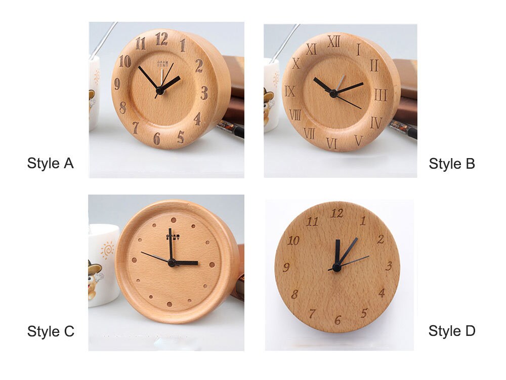Vivolux | Buchenholz Wecker Klein, Kein Bildschirm Minimalistische Uhr Schreibtisch, Nachttisch Uhr, Geschenk für ihn