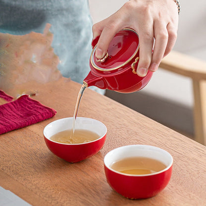 Vivolux | Keramik-Lucky-Cat-Kuai-Ke-Tasse – Porzellan-Teetasse mit Sieb, Filter und Deckel, tragbares Tee-/Kaffeetassen-Set für Büro, Reisen, Teegeschirr