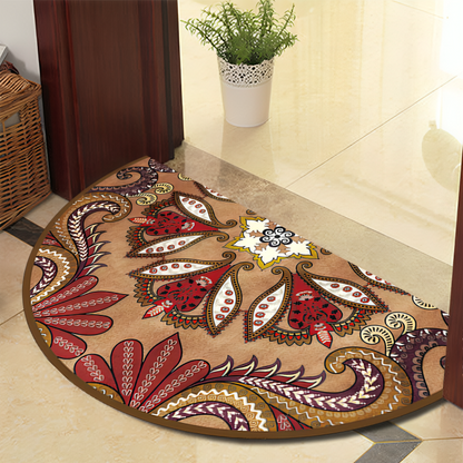 Vivolux | Runde Mandala Teppich - Dicke rutschfeste Matte, maschinenwaschbar, perfekt für Wohnzimmer, Flur und draußen – Polyester