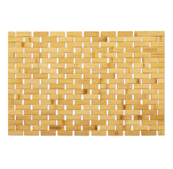 Vivolux | Bambus-Badmatte Rutschfest Wasserabweisender Läuferteppich Für Badezimmer Naturholz Badezimmer Dusche Fußteppich Rutschfester Stoff