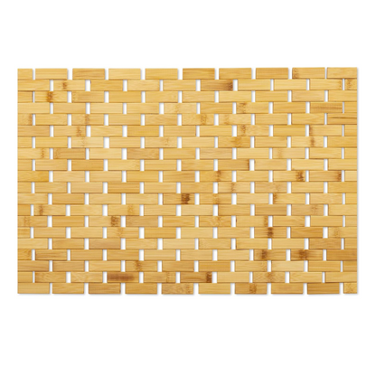 Vivolux | Bambus-Badmatte Rutschfest Wasserabweisender Läuferteppich Für Badezimmer Naturholz Badezimmer Dusche Fußteppich Rutschfester Stoff