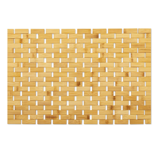 Vivolux | Bambus-Badmatte Rutschfest Wasserabweisender Läuferteppich Für Badezimmer Naturholz Badezimmer Dusche Fußteppich Rutschfester Stoff