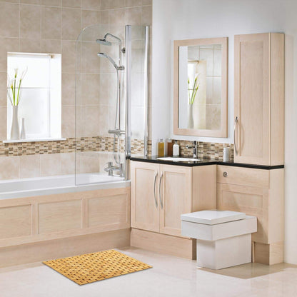 Vivolux | Bambus-Badmatte Rutschfest Wasserabweisender Läuferteppich Für Badezimmer Naturholz Badezimmer Dusche Fußteppich Rutschfester Stoff