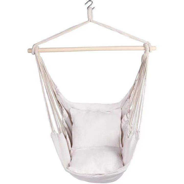 Vivolux | Bequemer Hängesessel mit weichen Kissen - Innen/Außen Hängeschaukel für Entspannung und Freizeit - Stabiles Baumwollgewebe, einschließlich Hängematerial