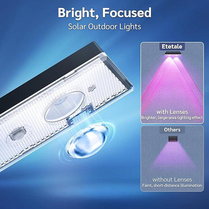 Vivolux | Solarzaunlichter Außen warmweiß & RGB wechselnde Solar Decklichter, LED Solarlichter für Außen Wand Geländer Terrasse Treppe Schritt Garten Hinterhof
