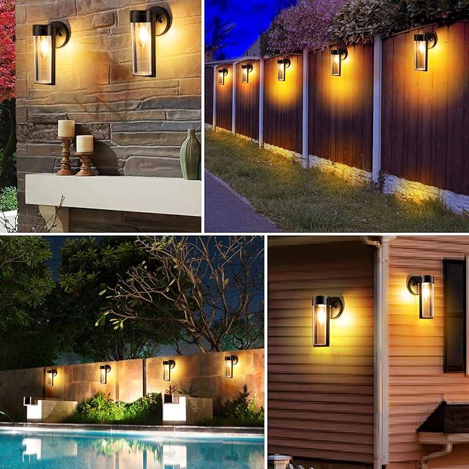 Vivolux | Solar-Wandleuchten Solarbetriebene Decklichter, Automatisches Ein/Aus Wasserdichte Solar-Außenlichter Wandmontage Solar-Dekorationslichter für Wandzaun Patio-Pfosten Garten Veranda