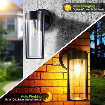 Vivolux | Solar-Wandleuchten Solarbetriebene Decklichter, Automatisches Ein/Aus Wasserdichte Solar-Außenlichter Wandmontage Solar-Dekorationslichter für Wandzaun Patio-Pfosten Garten Veranda