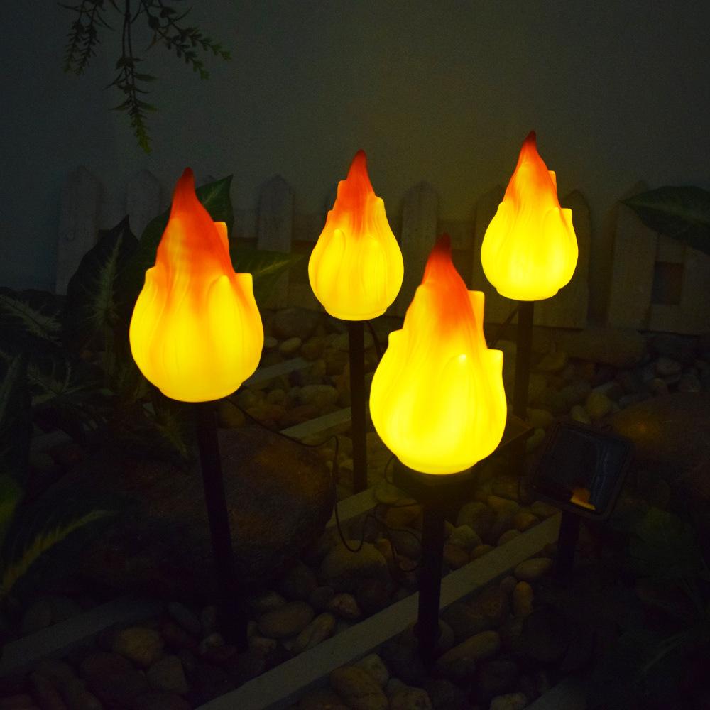 Vivolux | Solar-Außenlichter mit flackernder Flamme, Solarlichter für außen, wasserdichte LED-Flammenfackeln, Solar-Außenlichter für Camping Garten Landschaft Patio Weg Außendekoration