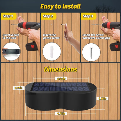 Vivolux | Solarzaunlichter Außeneigenwandlichter Wasserdicht IP65, Warmweiß & RGB 8 spezifische feste Farben für Zaun Wand Schritt Deck Patio