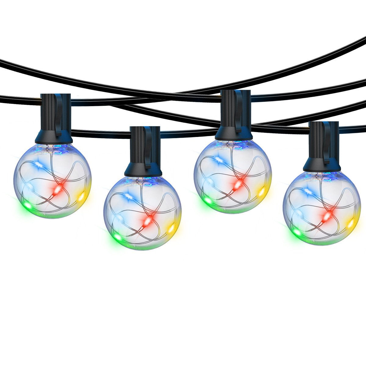 Vivolux | LED Außen-Lichterkette 35 FT G40 Patio-Lichterkette Verlinkbar Dimmbar Wasserdicht Dekorative Beleuchtung mit Fernbedienung für Garten Hochzeitsfeier Dekorationen