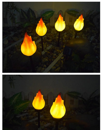 Vivolux | Solar-Außenlichter mit flackernder Flamme, Solarlichter für außen, wasserdichte LED-Flammenfackeln, Solar-Außenlichter für Camping Garten Landschaft Patio Weg Außendekoration