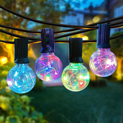 Vivolux | LED Außen-Lichterkette 35 FT G40 Patio-Lichterkette Verlinkbar Dimmbar Wasserdicht Dekorative Beleuchtung mit Fernbedienung für Garten Hochzeitsfeier Dekorationen
