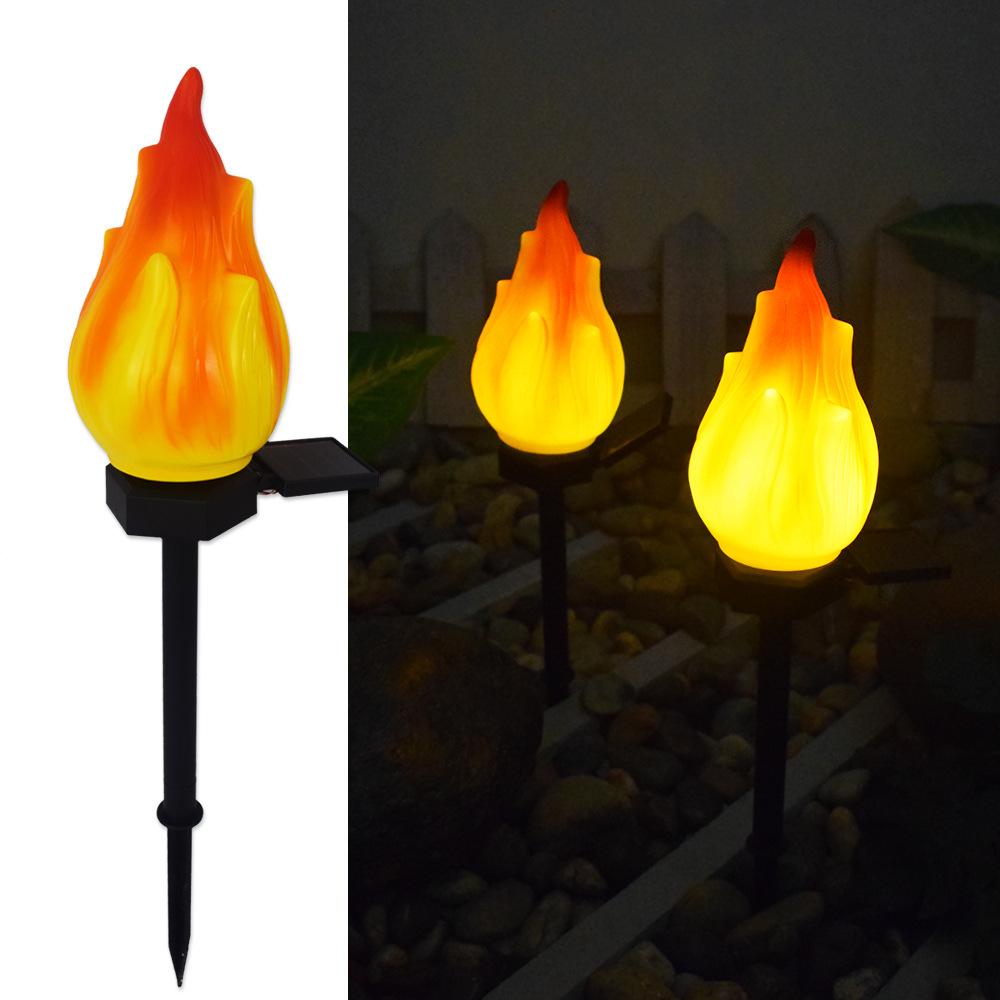 Vivolux | Solar-Außenlichter mit flackernder Flamme, Solarlichter für außen, wasserdichte LED-Flammenfackeln, Solar-Außenlichter für Camping Garten Landschaft Patio Weg Außendekoration