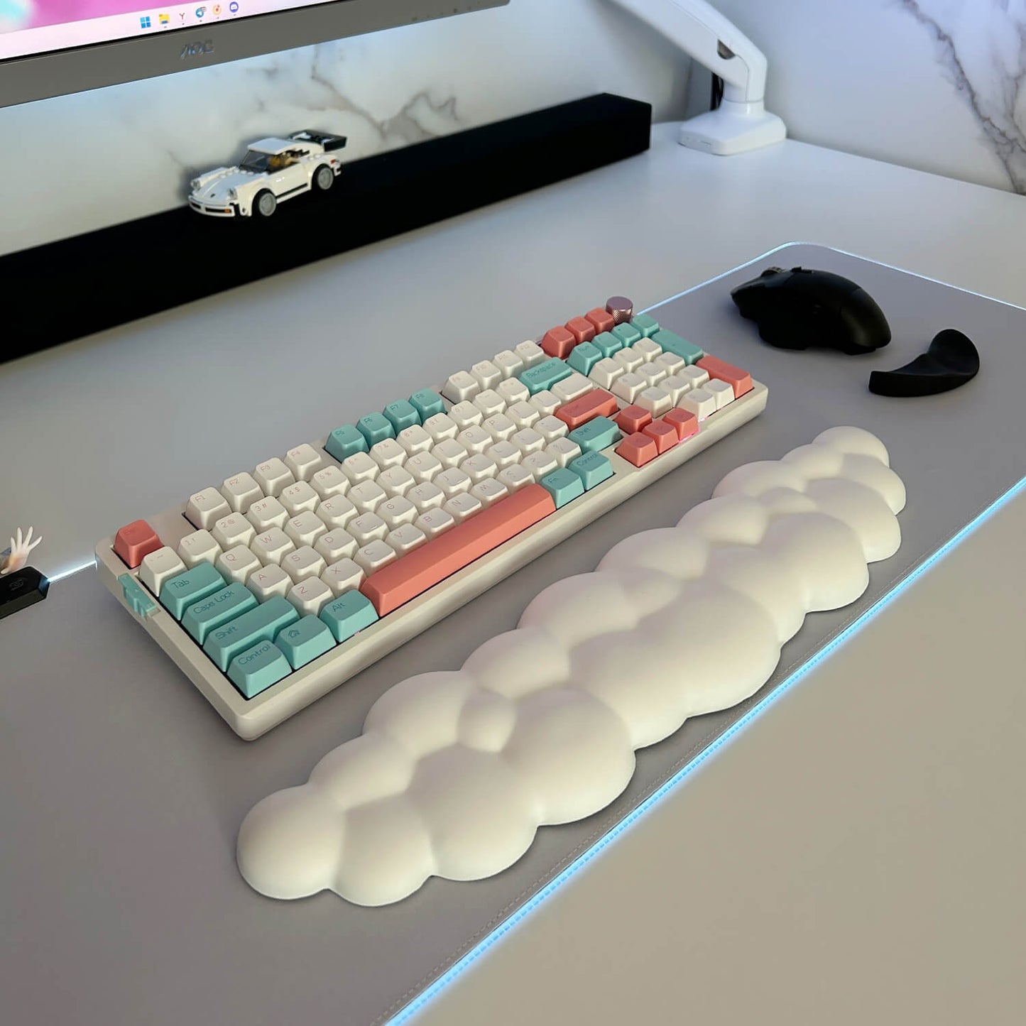 Vivolux | Wolkenförmige Tastatur- & Maus-Handballenauflage