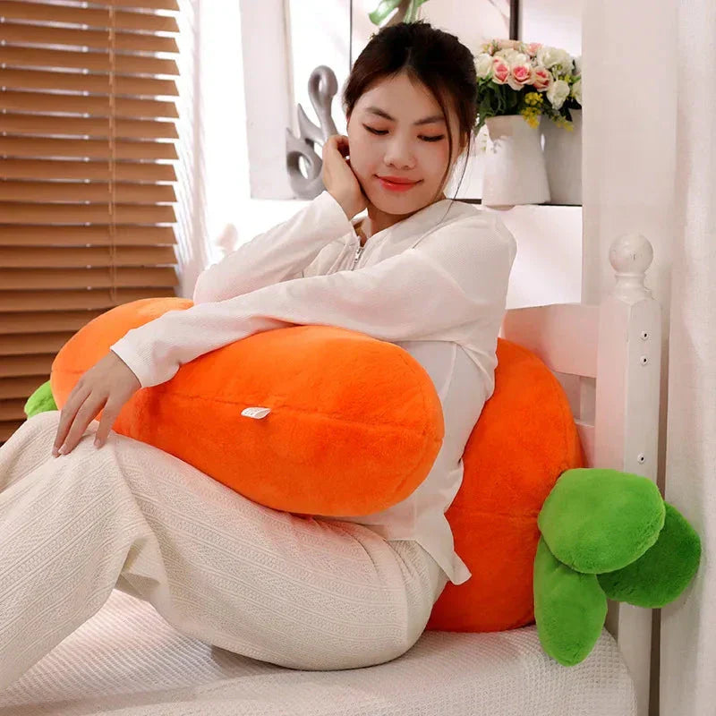 Vivolux | Flauschige Karotten-Plüschfigur mit Mini-Hängemöhren