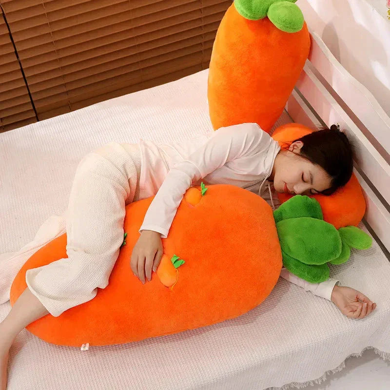 Vivolux | Flauschige Karotten-Plüschfigur mit Mini-Hängemöhren