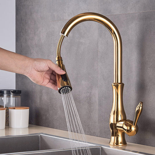 Vivolux | Messing Küchenarmatur Pull Out Mixer Spüle Wasserhahn 360 Rotation Single Handle