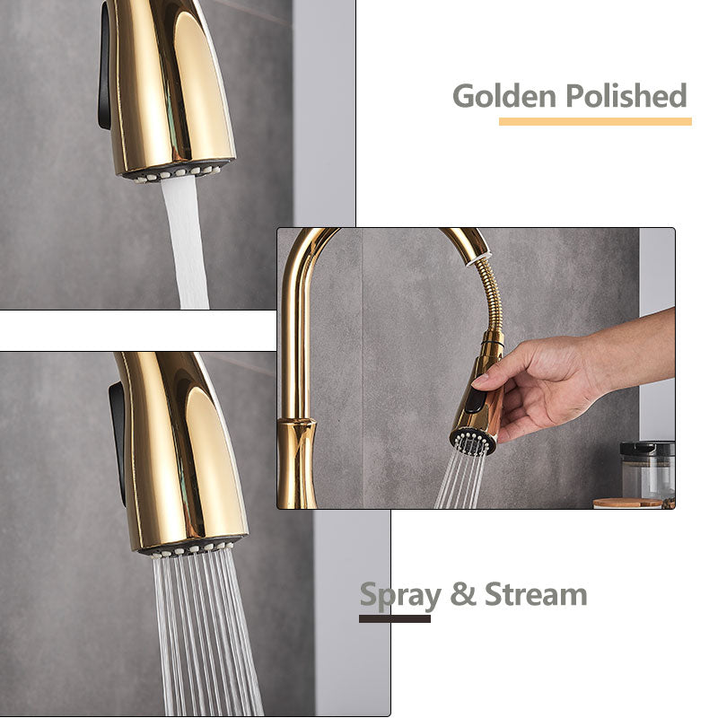 Vivolux | Messing Küchenarmatur Pull Out Mixer Spüle Wasserhahn 360 Rotation Single Handle