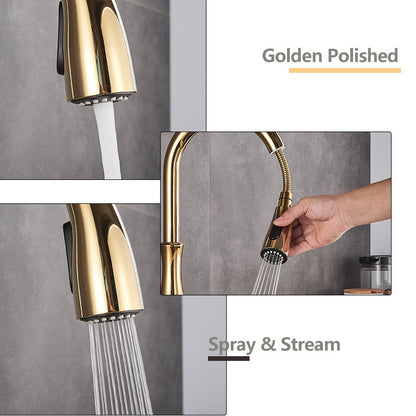 Vivolux | Messing Küchenarmatur Pull Out Mixer Spüle Wasserhahn 360 Rotation Single Handle