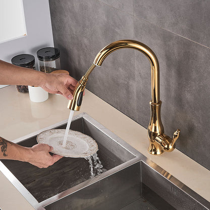 Vivolux | Messing Küchenarmatur Pull Out Mixer Spüle Wasserhahn 360 Rotation Single Handle