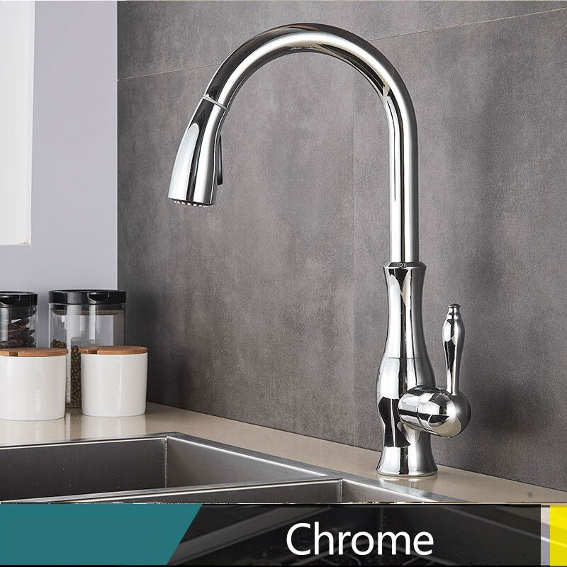 Vivolux | Messing Küchenarmatur Pull Out Mixer Spüle Wasserhahn 360 Rotation Single Handle
