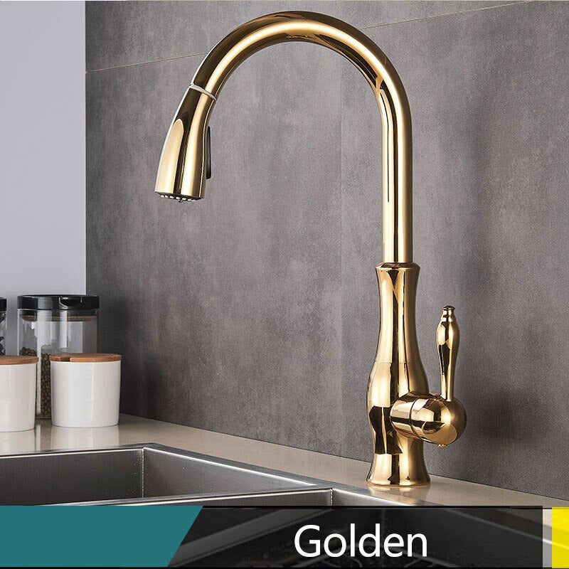 Vivolux | Messing Küchenarmatur Pull Out Mixer Spüle Wasserhahn 360 Rotation Single Handle