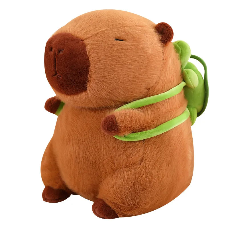 Vivolux | Süßer Capybara-Plüsch mit Schildkröten-Rucksack - CapyBuddy