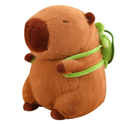 Vivolux | Süßer Capybara-Plüsch mit Schildkröten-Rucksack - CapyBuddy