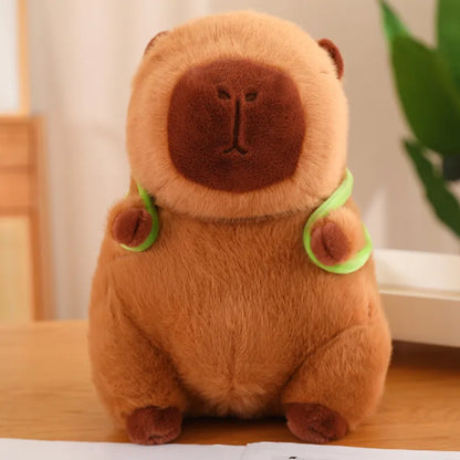 Vivolux | Süßer Capybara-Plüsch mit Schildkröten-Rucksack - CapyBuddy