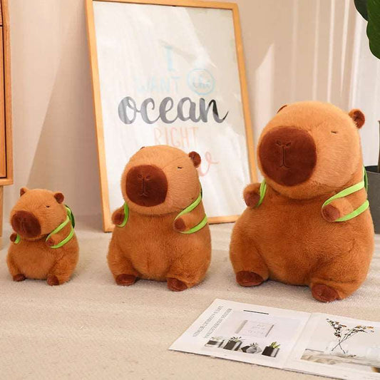 Vivolux | Süßer Capybara-Plüsch mit Schildkröten-Rucksack - CapyBuddy
