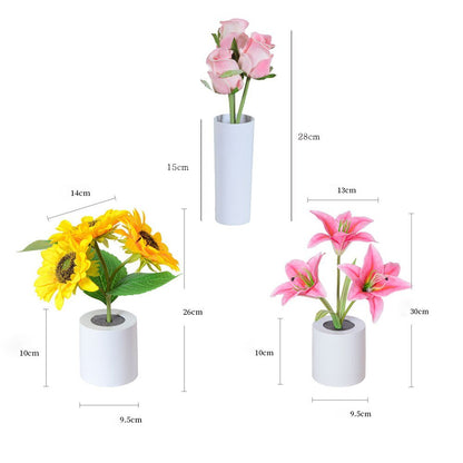 Vivolux | LED Blume Nachtlichter Lilie Tisch Blumenlampe