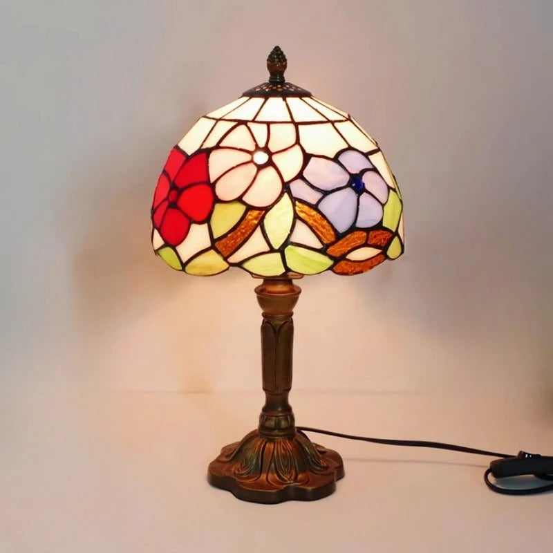 Vivolux | Tischlampe LED Barock Retro E27 - Vintage Tiffany-Glas