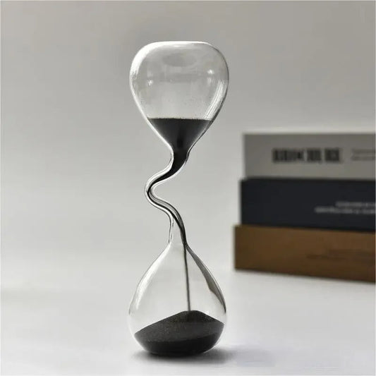 Vivolux | Kurvige schwarze Sanduhr | Glas