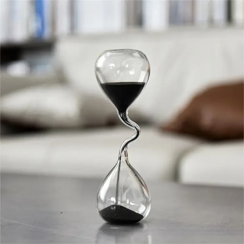 Vivolux | Kurvige schwarze Sanduhr | Glas