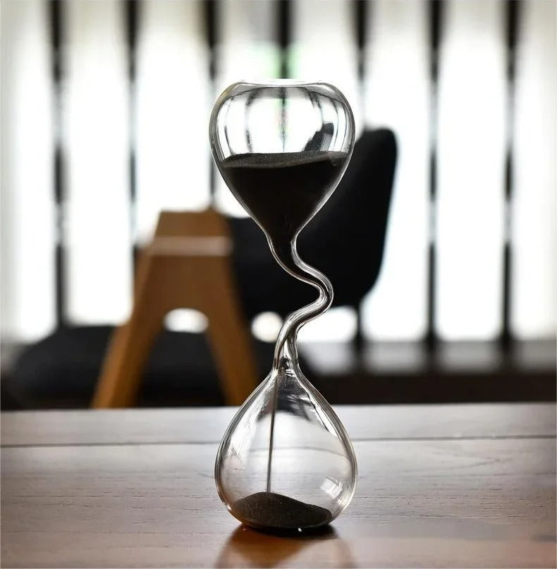 Vivolux | Kurvige schwarze Sanduhr | Glas