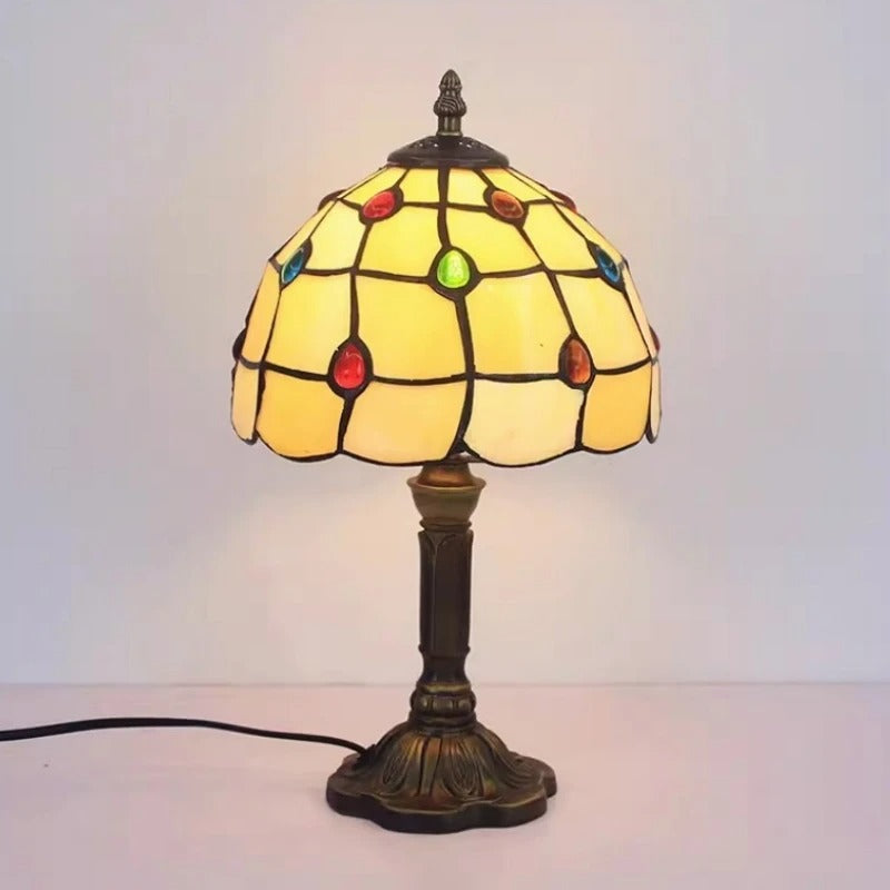 Vivolux | Tischlampe LED Barock Retro E27 - Vintage Tiffany-Glas