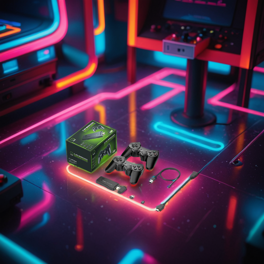 Vivolux | 4K Retro-Videospielkonsole Stick Dual Wireless Controller Set