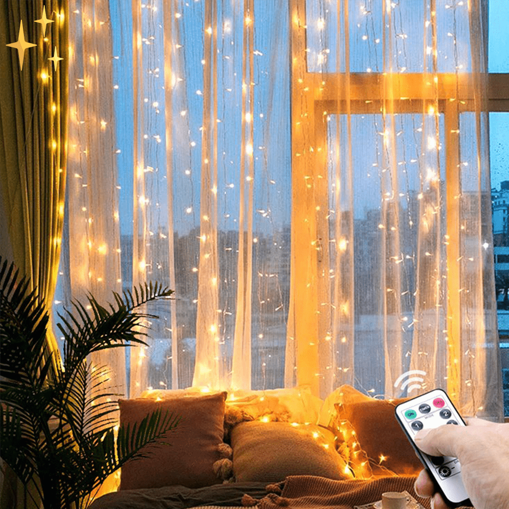 Vivolux | Lampenvorhang mit Fernbedienung und beweglichem Licht für eine warme, sichere Atmosphäre zu Hause
