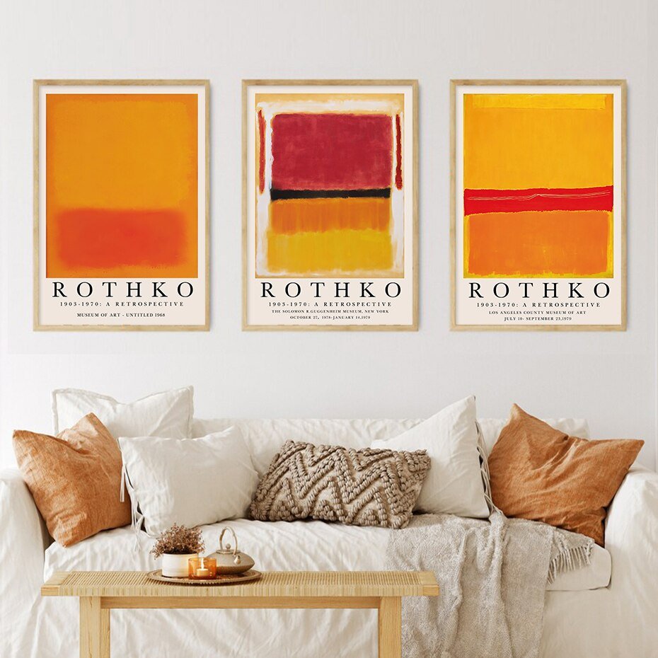 Vivolux | ArtLuxe Moderne Abstrakte Rothko Wandkunst Poster | Leinwand | Minimalistisches Design | Deko für Wohnzimmer & Büro