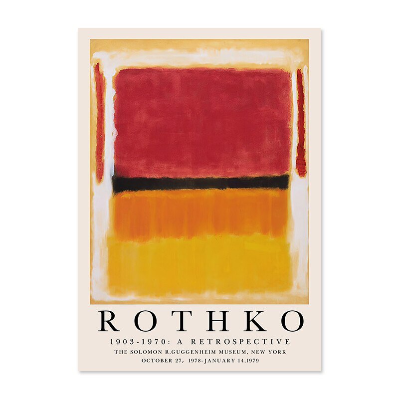 Vivolux | ArtLuxe Moderne Abstrakte Rothko Wandkunst Poster | Leinwand | Minimalistisches Design | Deko für Wohnzimmer & Büro