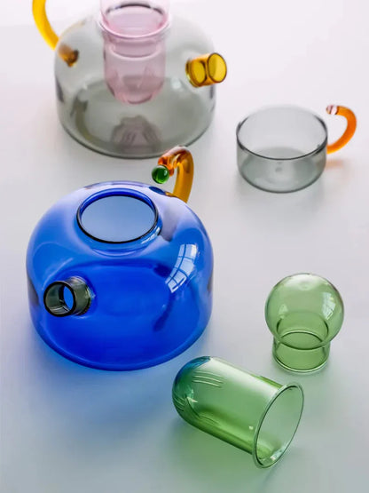 Vivolux | Farbe Bloom Glas Teekanne & Tassen Set