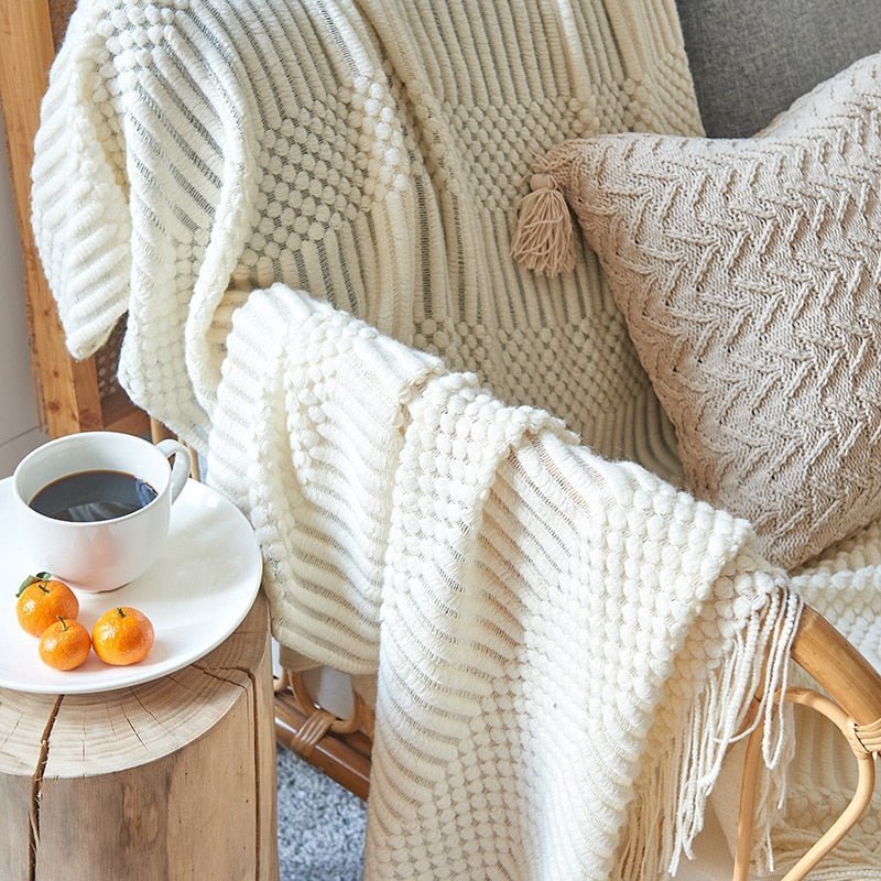 Vivolux | Decke Gestrickte Sofawurf Skandinavischer Stil