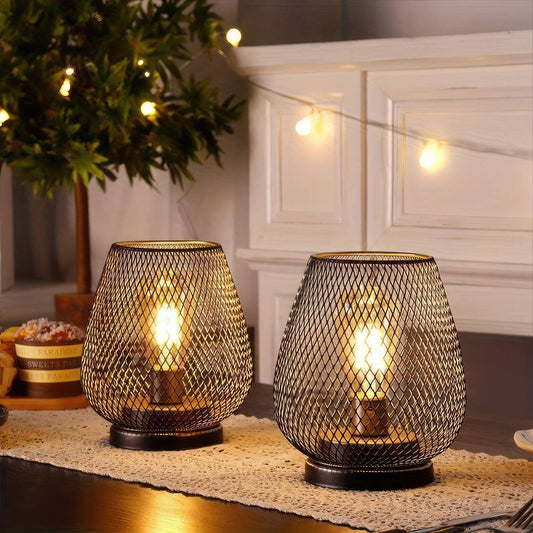 Vivolux | RusticMesh Tischlampen Set – Industrieller Stil und Stimmungsvolle Beleuchtung
