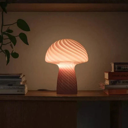 Vivolux | Pastellfarbene Glas-Pilz-Tischlampe