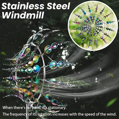 Vivolux | 1 Stück Magischer Metall-Windmühle, 3D Metall Outdoor Windspiel für Hof und Garten, Einzigartige Metall kinetische Winds skulpturen & Windspiel, Windfänger Metall Outdoor Rasen Terrasse Dekoration Wind skulptur