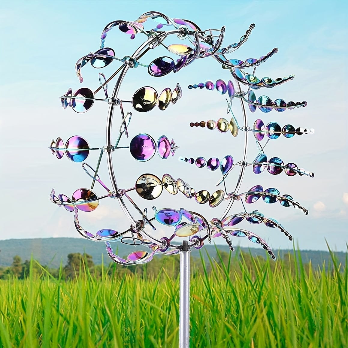 Vivolux | 1 Stück Magischer Metall-Windmühle, 3D Metall Outdoor Windspiel für Hof und Garten, Einzigartige Metall kinetische Winds skulpturen & Windspiel, Windfänger Metall Outdoor Rasen Terrasse Dekoration Wind skulptur