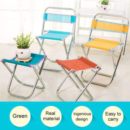 Vivolux | Outdoor-Stühle Kinder Erwachsene Gartenmöbel Strandstuhl ultraleicht Sitz Anglerhocker aus Edelstahl tragbarer Picknickstuhl