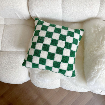 Vivolux | Plüsch Fleece Schachbrett Kissenbezug
