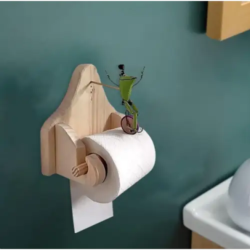 Vivolux | Toilettenpapierhalter Original Frosch auf dem Fahrrad
